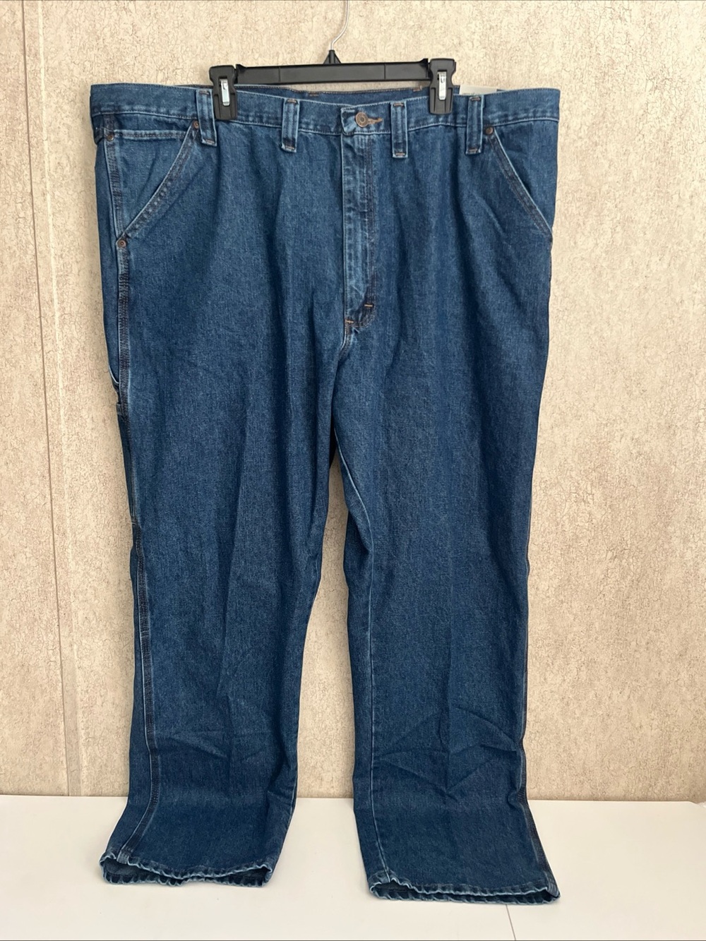 Wrangler Carpenter Jeans Relaxed Straight Leg Dark Wash Denim Mens 46x32 NWT